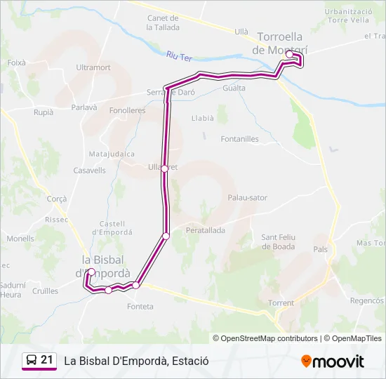 21 Bus Line Map