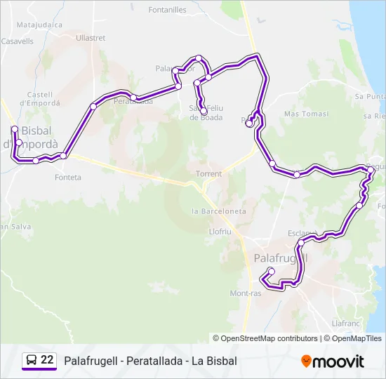 22 Bus Line Map