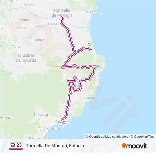 23 Bus Line Map