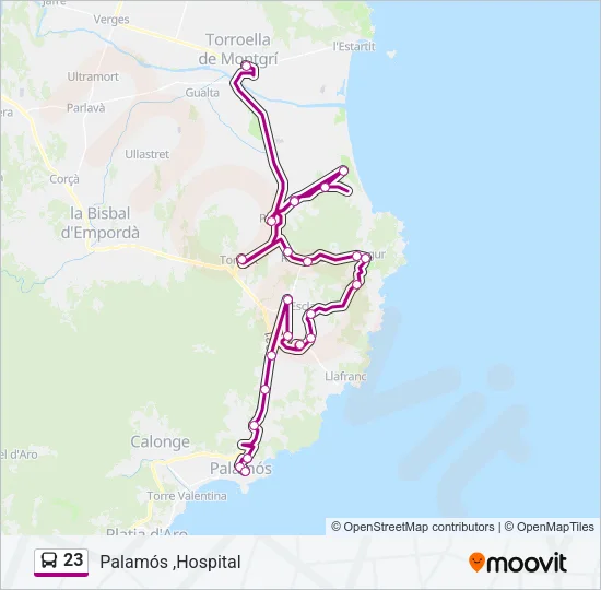 23 Bus Line Map
