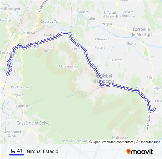 41 Bus Line Map