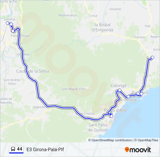 44 Bus Line Map