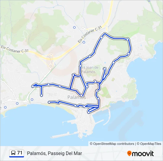 71 Bus Line Map