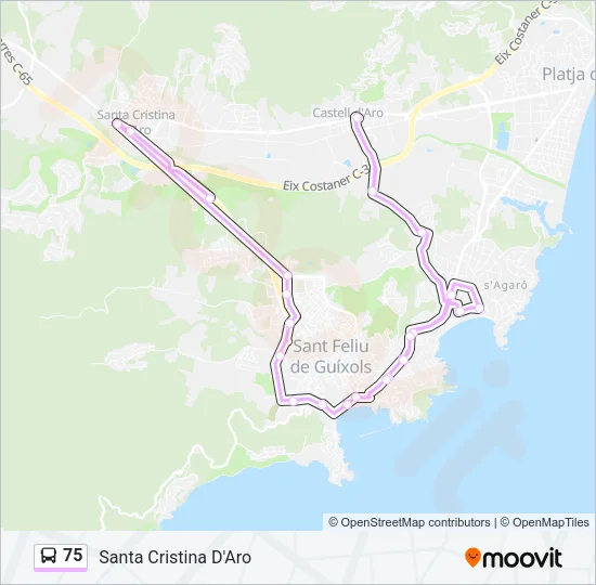 75 Bus Line Map