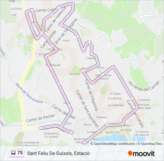 75 Bus Line Map