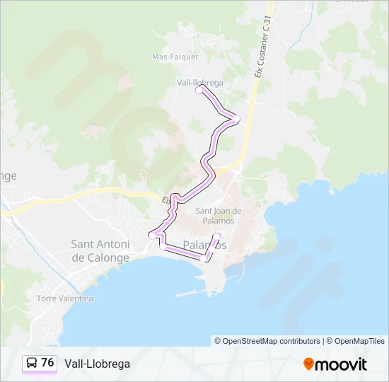 76 Bus Line Map