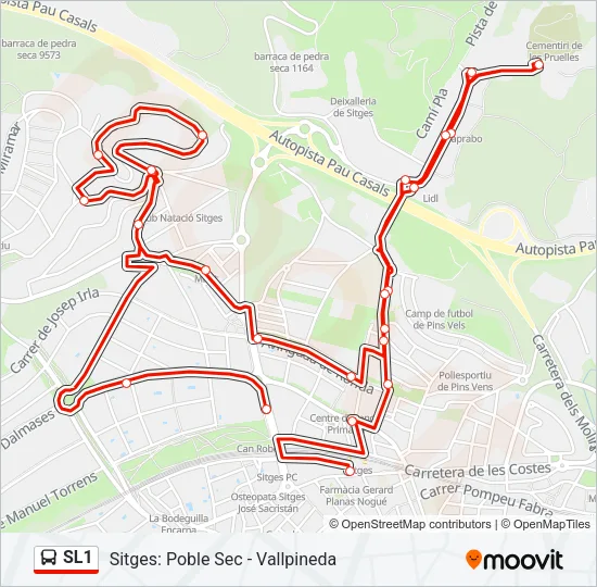 SL1 Bus Line Map