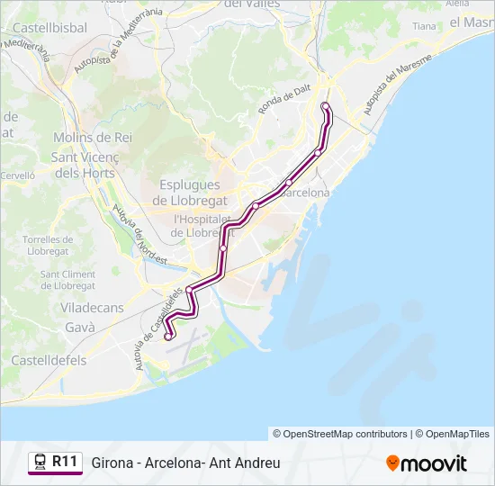 R11 Train Line Map