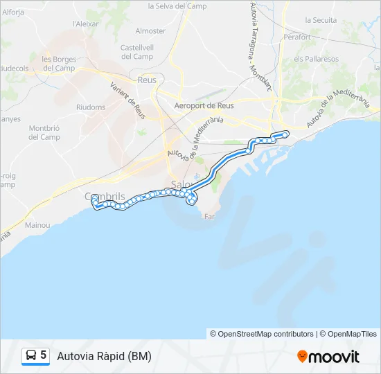 5 Bus Line Map