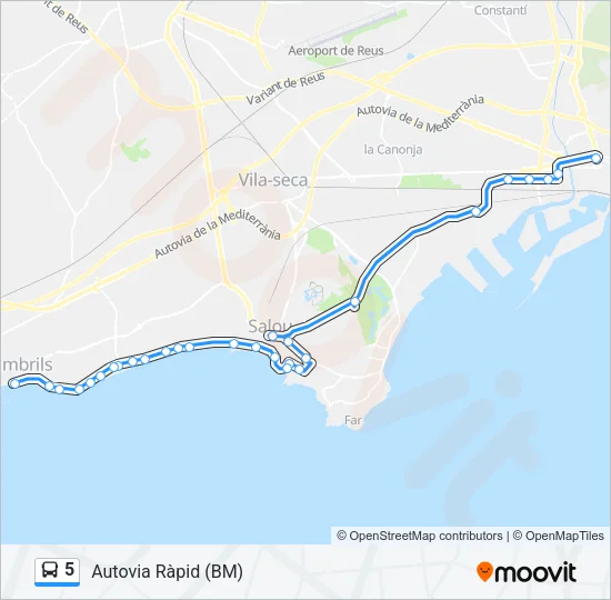 5 Bus Line Map