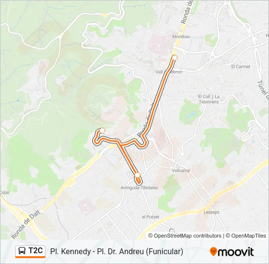 T2C Bus Line Map