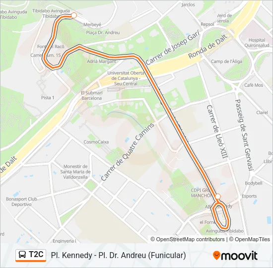 T2C Bus Line Map