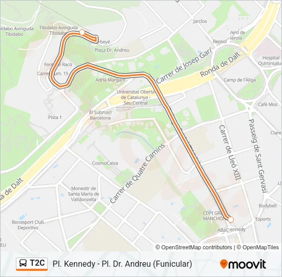 T2C Bus Line Map