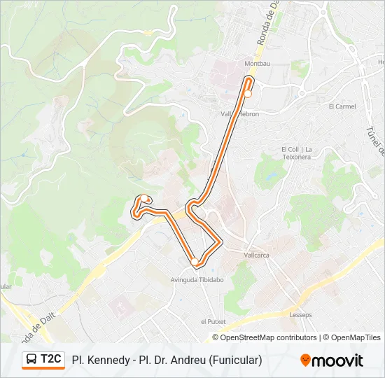 T2C Bus Line Map
