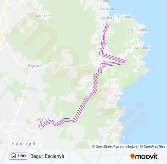 L66 Bus Line Map