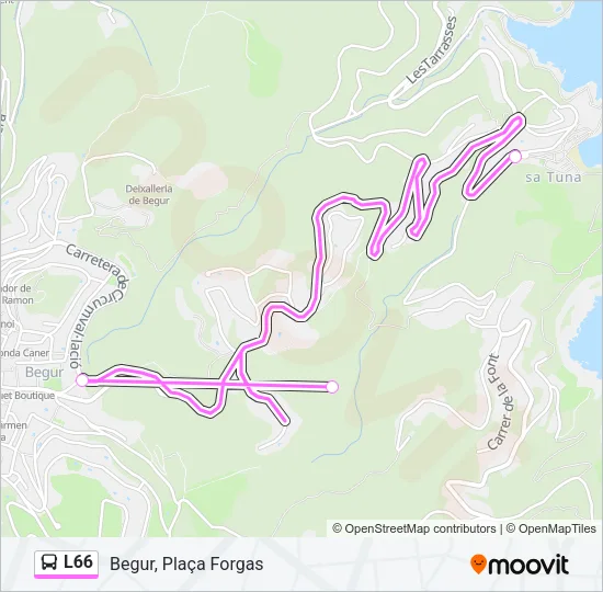 L66 Bus Line Map