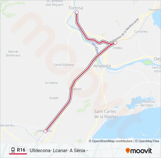 R16 Train Line Map