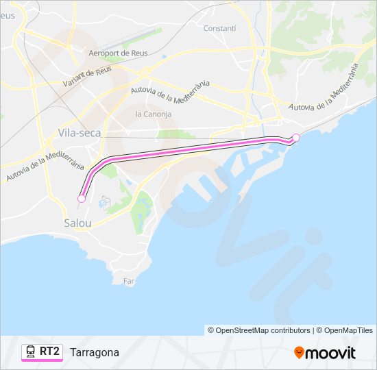 RT2 Train Line Map