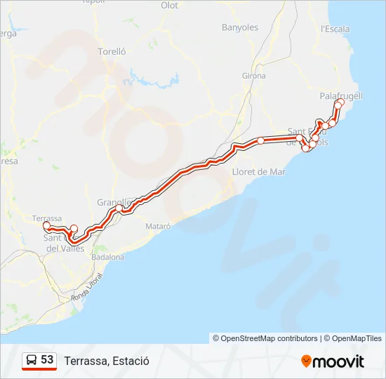 53 Bus Line Map