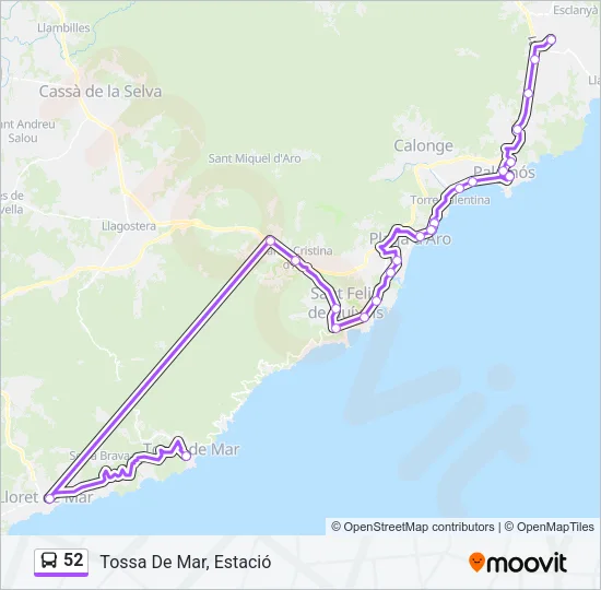 52 Bus Line Map
