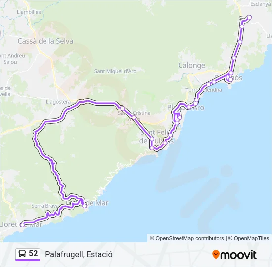 52 Bus Line Map