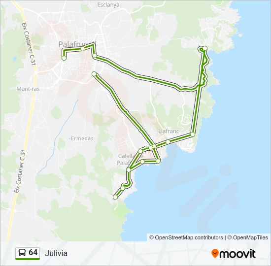 64 Bus Line Map
