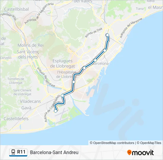 R11 Train Line Map