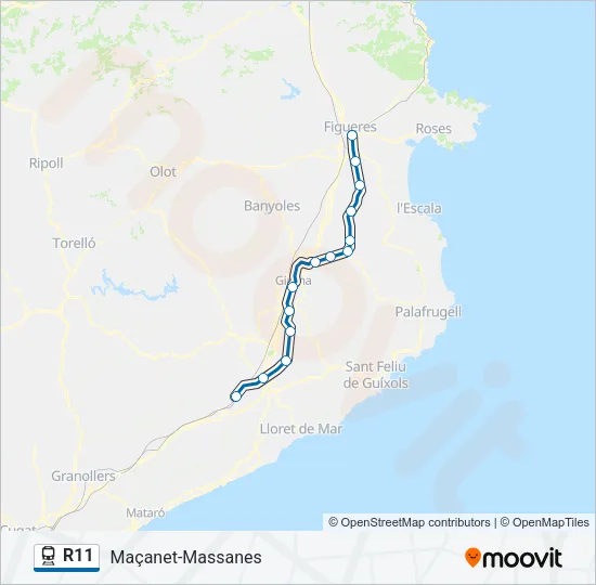 R11 tren Mapa de línia