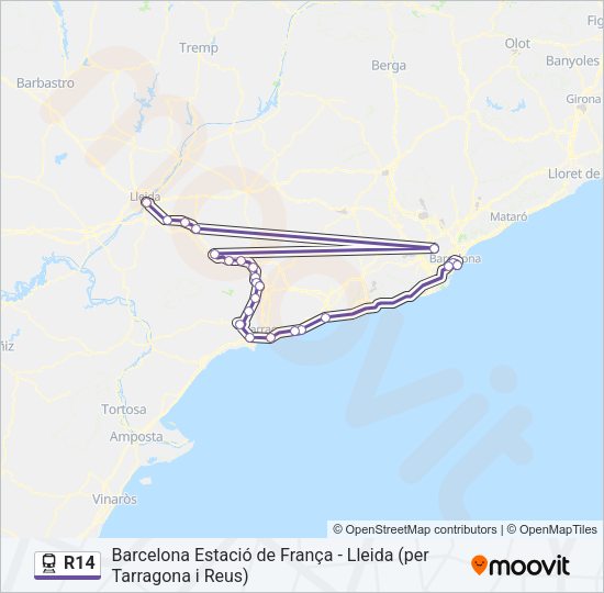 R14 Train Line Map