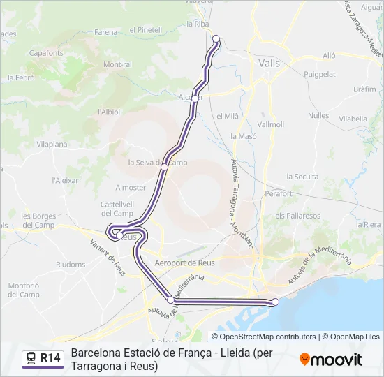 R14 Train Line Map