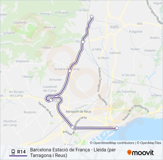 R14 Train Line Map
