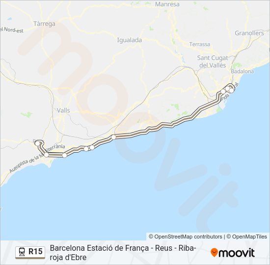 R15 Train Line Map