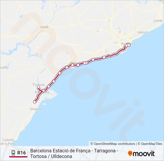 R16 Train Line Map