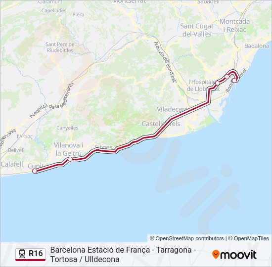 R16 Train Line Map