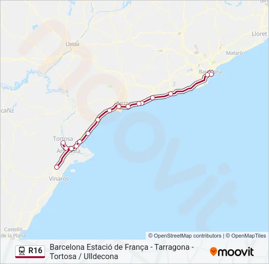 R16 Train Line Map
