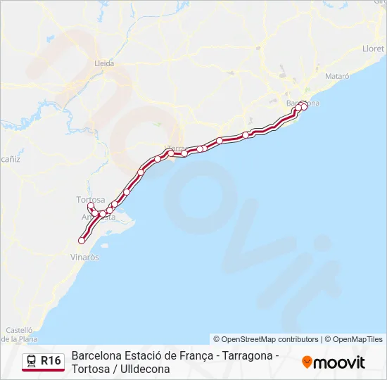 R16 Train Line Map