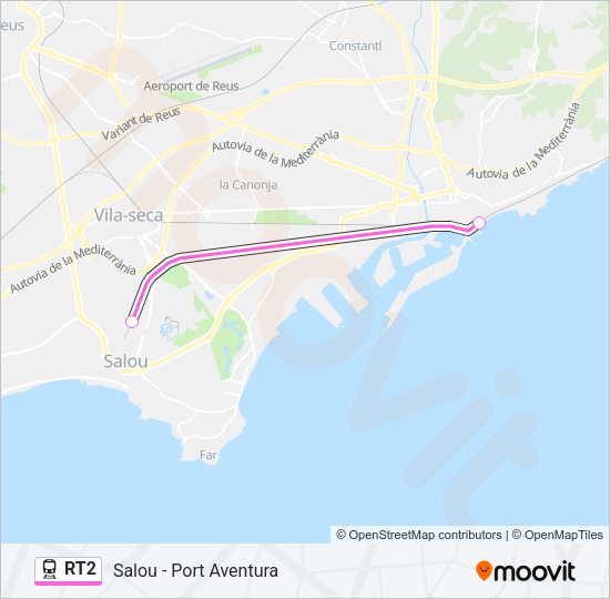 RT2 Train Line Map