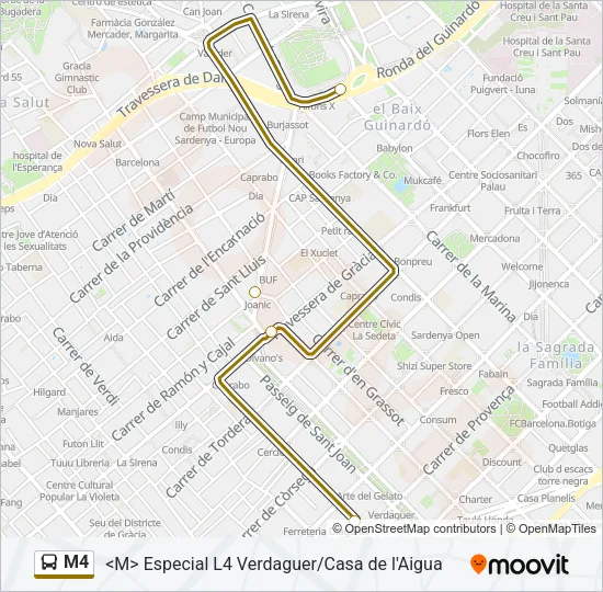 M4 Bus Line Map