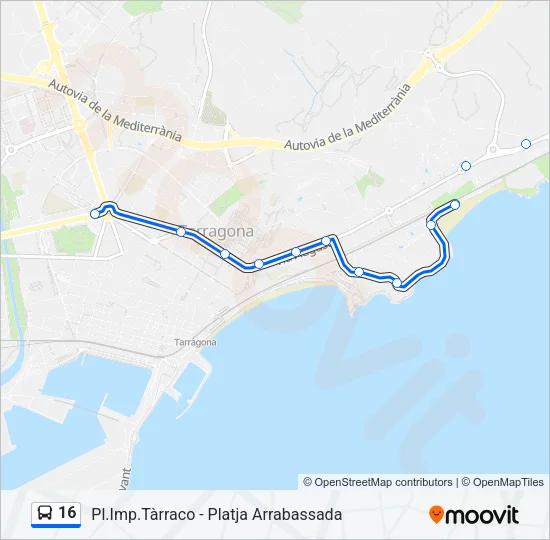 16 Bus Line Map
