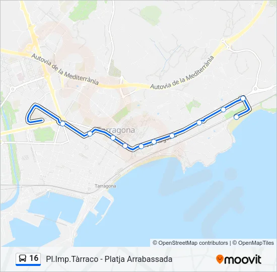 16 Bus Line Map