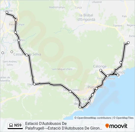 N59 Bus Line Map