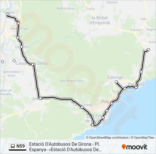 N59 Bus Line Map