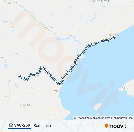 VAC-260 Bus Line Map