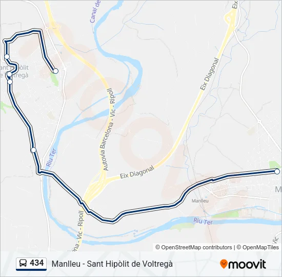 434 Bus Line Map
