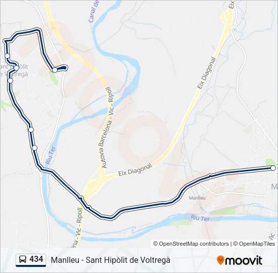 434 Bus Line Map