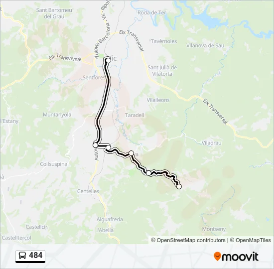 484 Bus Line Map