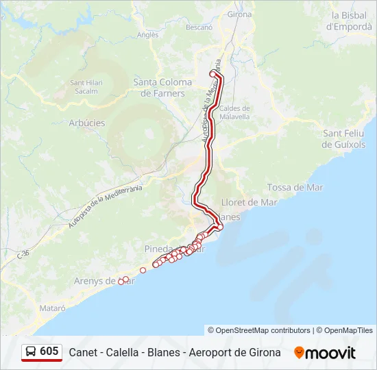 605 Bus Line Map