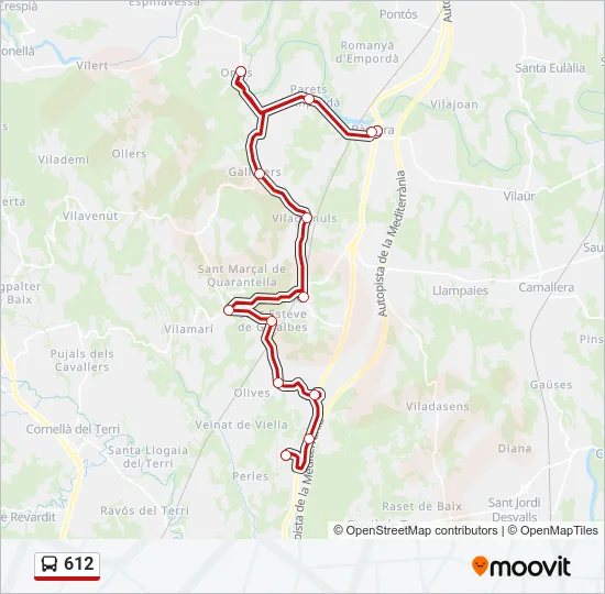 612 Bus Line Map