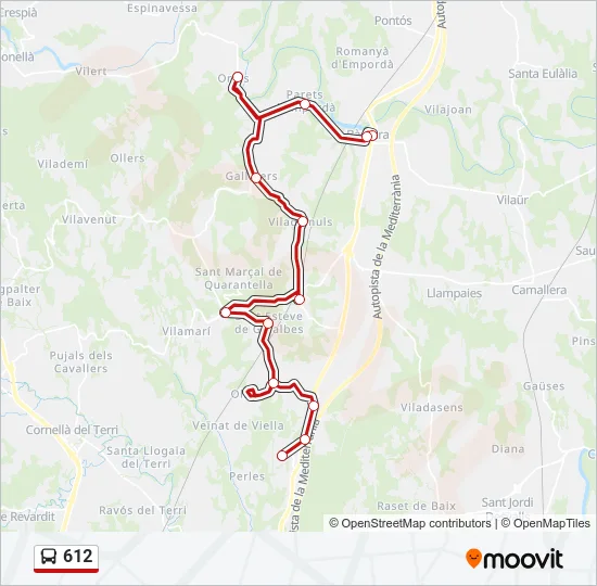 612 Bus Line Map