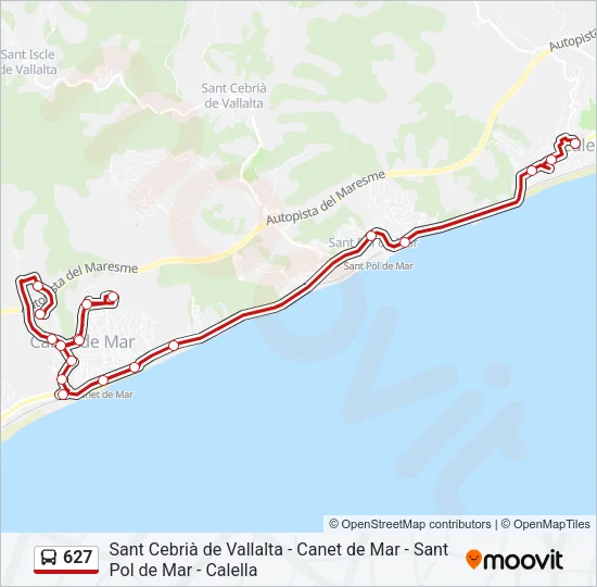 627 Bus Line Map